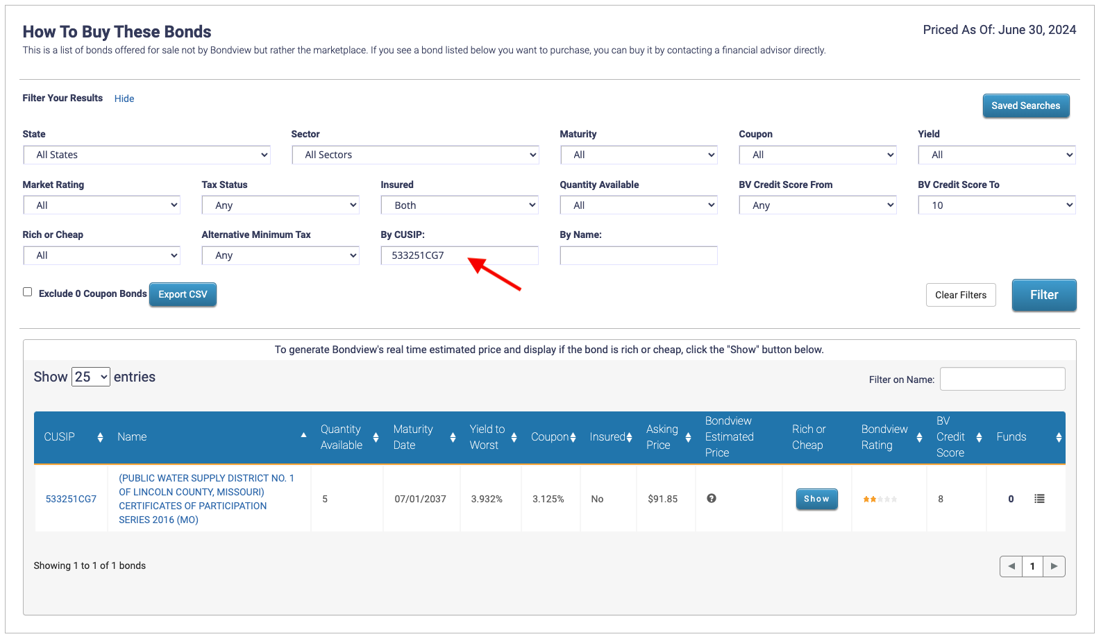 buy bonds - municipal bonds for sale - CUSIP LOOKUP - bondview